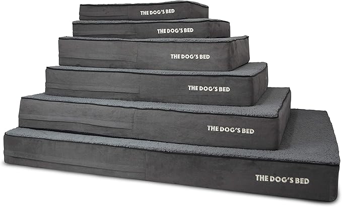 The Dog’s Bed Orthopedic Memory Foam Dog Bed, XXL Grey Plush, Pain Relief for Arthritis, Hip & Elbow Dysplasia, Post Surgery, Lameness, Supportive, Calming, Waterproof Washable Cover