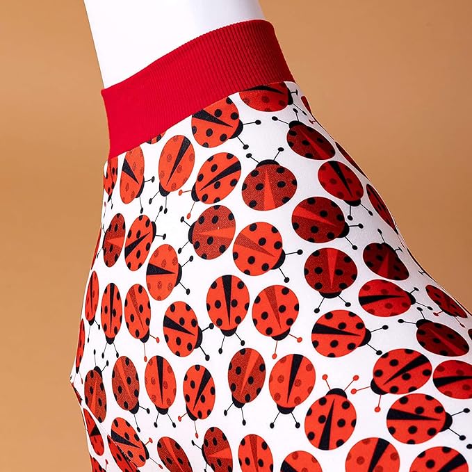 LovinPet Large Dogs Pajamas Clothes, Pitbull Onesie, Slim Fit, Lightweight Pullover Pajamas, Pitbull Clothes, Full Coverage Dog Pjs, Red Ladybug Prints, Full Coverage Large Breed Dog Pjs, 3XL
