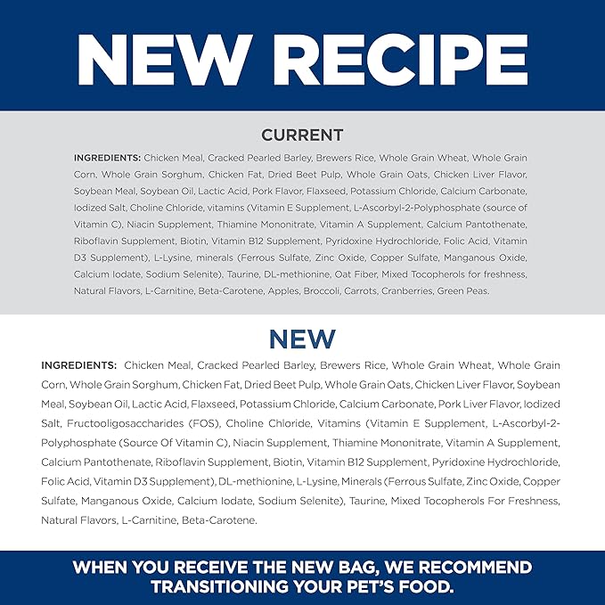 Hill's Science Diet Adult 7+, Senior Adult 7+ Premium Nutrition, Small Kibble, Dry Dog Food, Chicken, Brown Rice, & Barley, 33 lb Bag