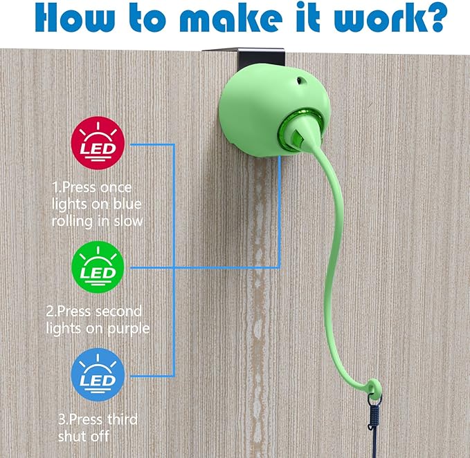 Cat Toys Interactive for Indoor, Cats Toy Hanging Door Electric for Bored,Feather Toy Kitten Rechargeable Door Hanging Automatic String with 4pcs Feather Toys(Green)