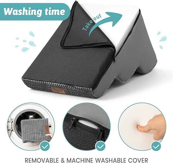 Dog Stairs for High Bed 22.6" H, Small Dog Step for Puppy, Older or Cat, Curved Ramp for Car, Ladder with High Density Foam, Lightweight, Durable, 15.7x33x22.6 inch, 5 Step, Dark Grey