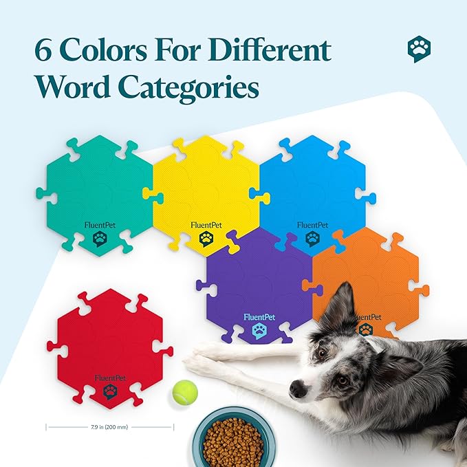 FluentPet HexTile - Purple | Accessory Dog and Cat Button Learning Kits | Can Hold Up to 6 Buttons | Soft, Durable, and Non-Slip | Gift for Pet Lovers | Comes in 12 Colors