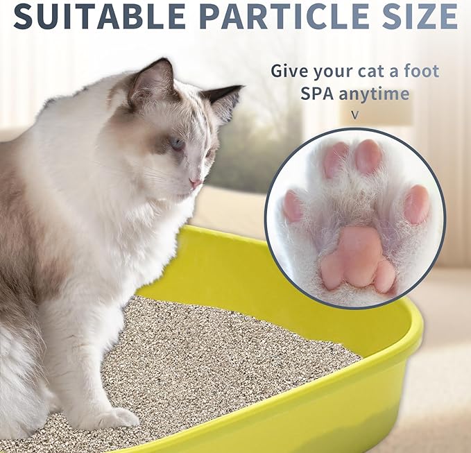 Mineral Ore Clumping Liþer, Natural Sodium-Based Raw Mineral Cat Litter | Dust-Free, Ultra Absorbent, Odor Control | Eco-Friendly, Low Tracking, Clumping Cat Litter (2 * 9.9LBS_Platinum)