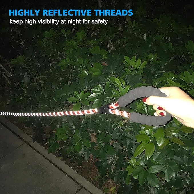 Reflective Dog Collar Padded with Soft Neoprene Breathable Adjustable Nylon Dog Collars for Small Medium Large Dogs (Medium (Pack of 1), Red Collar+Leash)