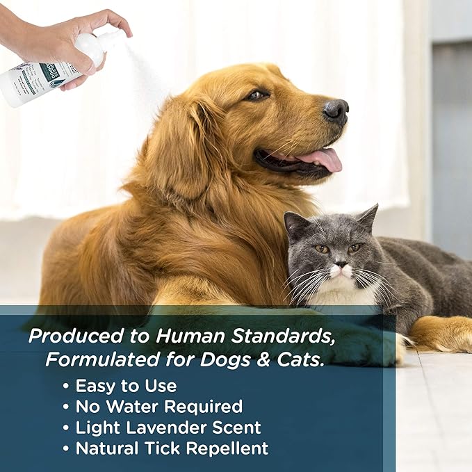 Lillian Ruff Waterless No-Rinse Dog Dry Shampoo Spray & Leave-in Dog Conditioner & Detangler - pH-Balanced for Dogs After-Bath No Rinse Hydrating Spray Set- Clean, Condition, Detangle & Deodorize