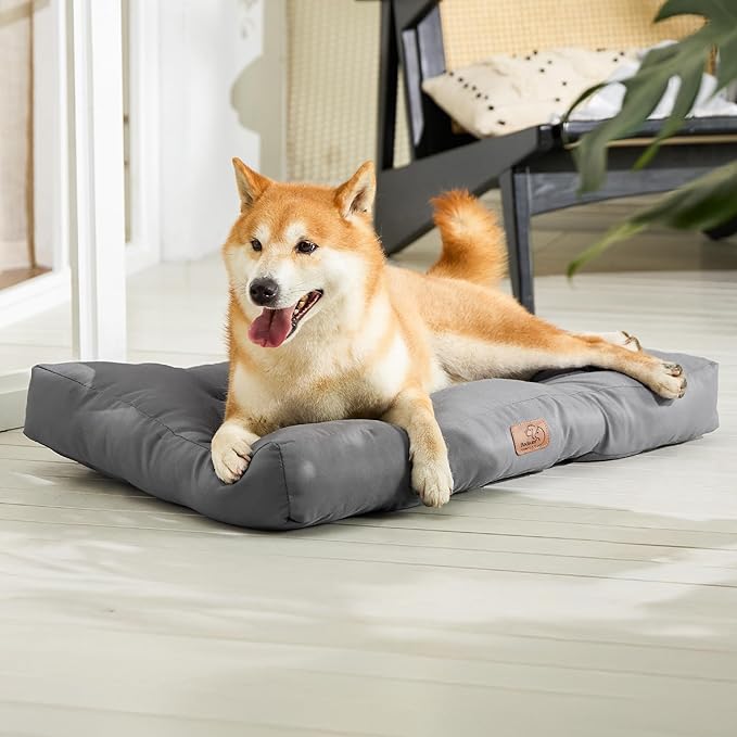 Bedsure Dog Bed Medium Size Dogs - Washable Pet Bed Mattress with Oxford Fabric, Water Resistant Flat Pet Pillow Cushion for Medium Dog Crate, 30x20x4, Grey