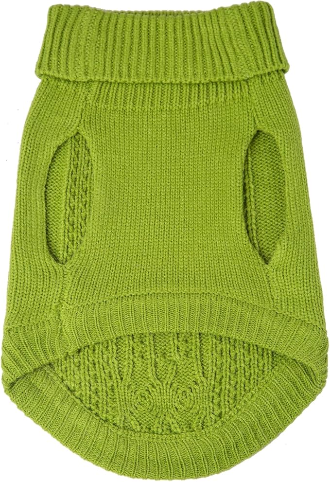 Stretchy Cat Sweater - 17 Colors & 6 Sizes | Snug Winter-Ready Knit for Boy/Girl Cats & Kittens(Green, Medium)