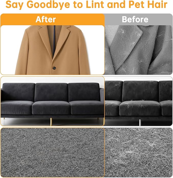 Pet Hair Removal Glove, 2025 Newly Upgraded Electrostatic Pet Hair Remover Glove with Comb, Magic Brush Pet Hair for Clothing, Sofa, Carpet, Car Seat (2 Pack)