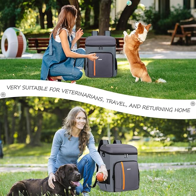 ANILD Dog Travel Backpack - Airline Approved Double-layer Pet Travel Backpack with 2 Food Storage Bag and 2 Foldable Silicone Bowls for Hiking & Camping