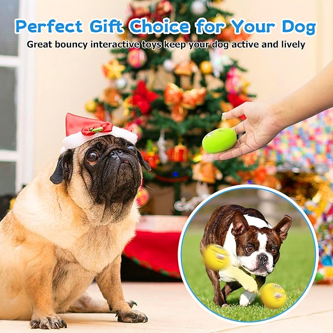 Dog Squeaky Toys Balls for Teething Puppies, Small, Medium Dogs, Latex Smiley Face Bouncy Cute Face Pet Dog Toys 6 Pcs/Set