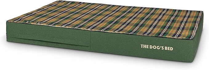 The Dog’s Bed Orthopedic Memory Foam Dog Bed, XXL Green Tartan, Pain Relief for Arthritis, Hip & Elbow Dysplasia, Post Surgery, Lameness, Supportive, Calming, Waterproof Washable Cover