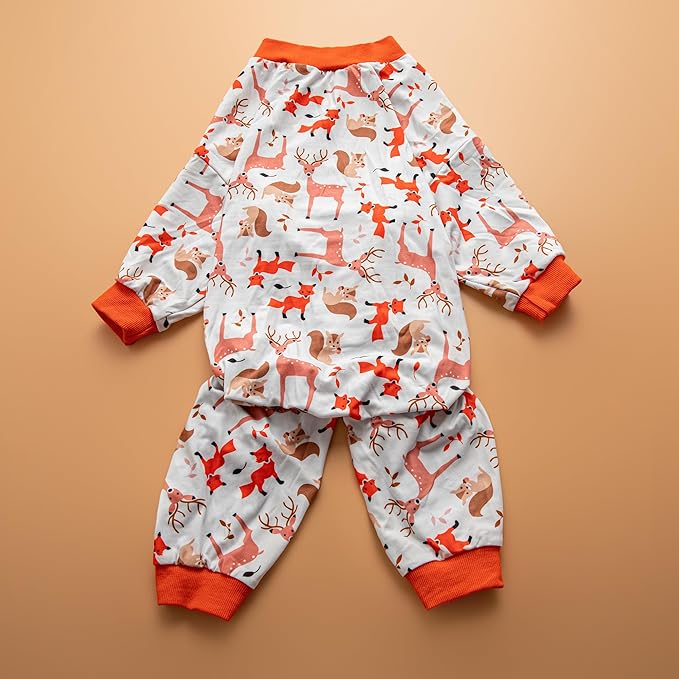 LovinPet Big Dog Clothes for Large Dogs Girls, Onesies for Dogs,Lightweight Stretchy Fabric,Critters Cream Print Dog Jumpsuit,Uv Protection Shirt, Pajamas for Pitbulls, Pitbull Shirt,Medium