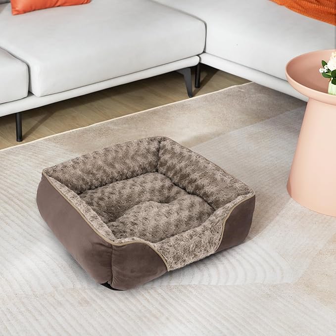 INVENHO Large Dog Bed Rectangle Washable Orthopedic Soft Calming Sleeping Durable Pet Cuddler with Anti-Slip Bottom