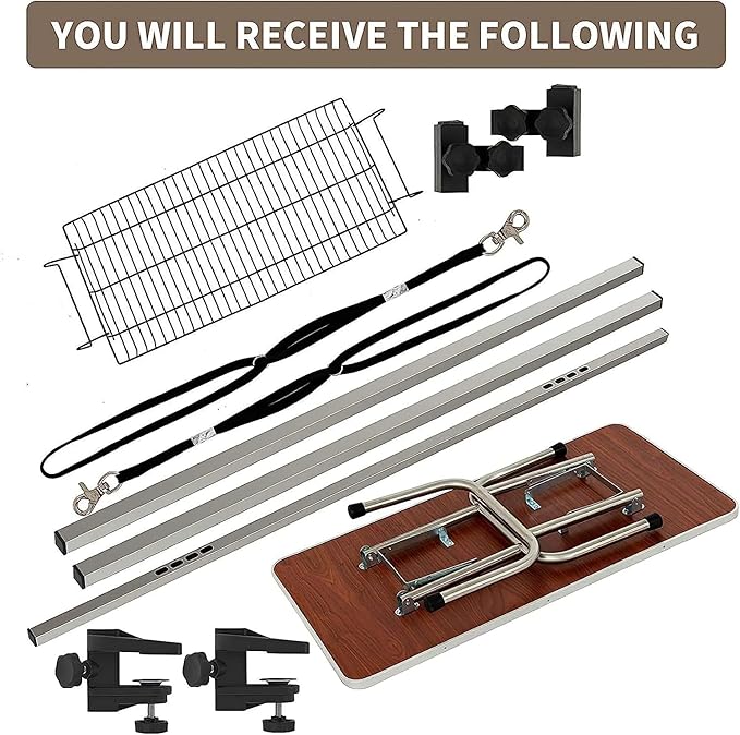 46 Inch Dog Grooming Table, Adjustable Height Pet Grooming Table with Armrest, Ropes and Mesh Tray, Suitable for Home and Dog Washing Station