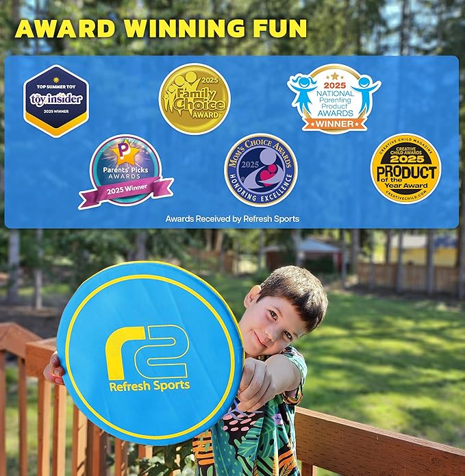 Soft Disc Flying Toy - Doesn't Hurt to Catch - Best Stocking Stuffers For Kids & Adults All Ages - Gifts for Boys & Girls 4 5 6 7 8 9 10 11 12 13 + Year Old Boy - Beach Toys For Kids Outdoor Games