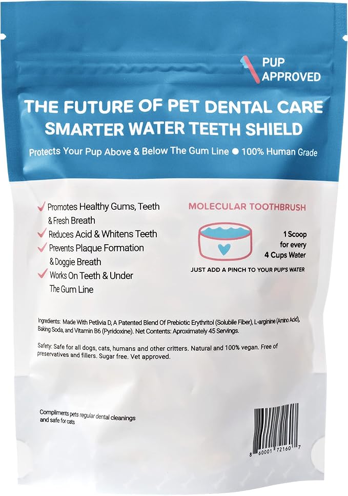 Furpeeps Dog & Cat Dental Care Powder Water Additive – 45 Servings, Dog Breath Freshener, Natural Plaque & Tartar Remover, No-Brush Oral Hygiene for Puppies, Seniors & Multi-Pet Homes, Vet Recommended