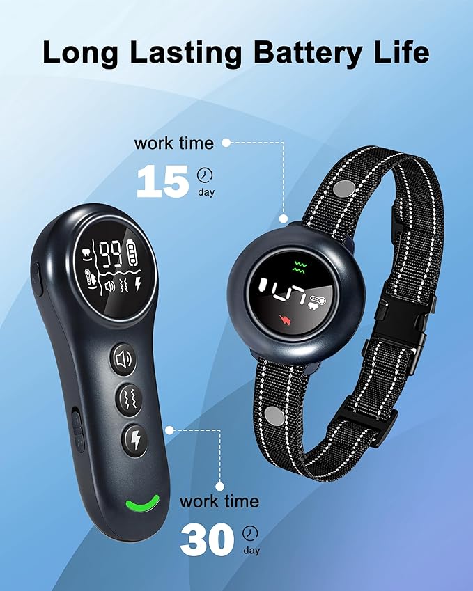 2-in-1 Dog Shock Collar & Dog Bark Collar - Rechargeable Dog Training Collar with Remote Control for 5-150 lbs, Dog Collars 5 Sensitivity Levels, IP67 Waterproof for Large Medium Small Dogs