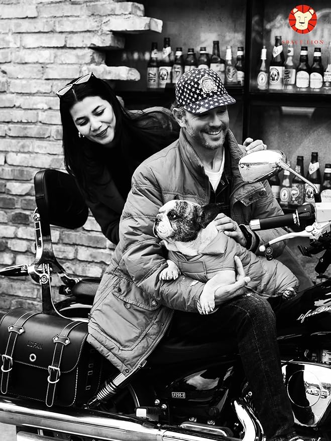 SPACE LION Puffer Jacket, Down Winter Coat, Durable Outdoor Coat for Cold and Windy Conditions, Waterproof, Windproof, Lightweight Jacket, Adjustable Fit for Large Dogs(Black,2XL)