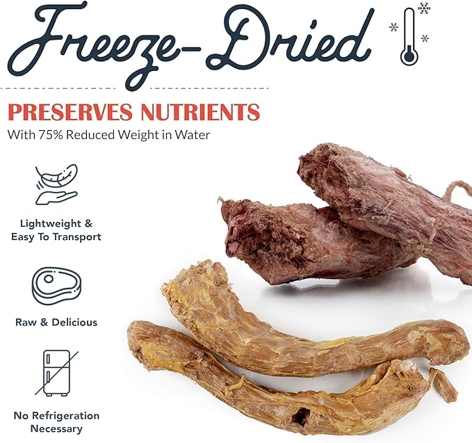Flourish Pets Freeze Dried Raw Pet Treats for Dogs (Turkey Necks & Bully Sticks, 2-Pack)
