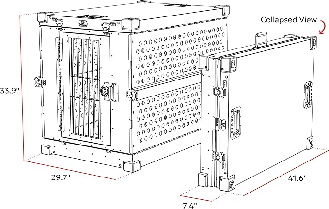 Heavy Duty Fully Collapsible Powder-Coated Aluminum Dog Crate - Large (White)