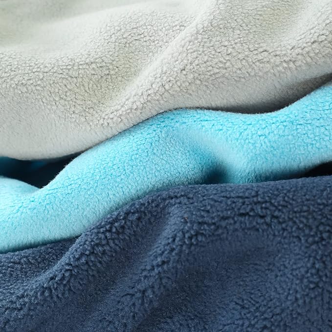 Fitwarm 3 Pack Classic Fleece Sweater, Turtleneck Sweatshirt, Winter Clothes for Small Dogs & Cats, Pullover Jacket, Cat Apparel, Blue, Grey, Navy, XXL