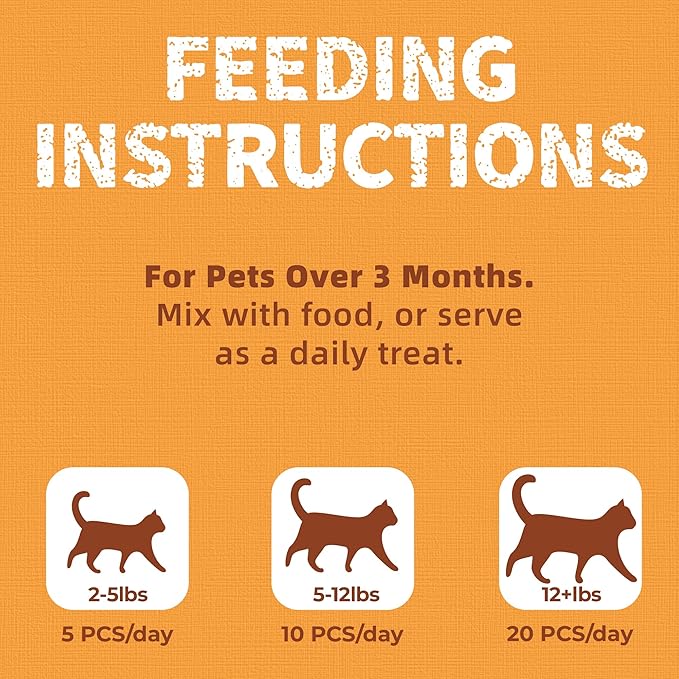 Just Try 8 OZ Pumpkin Freeze Dried Cat & Dog Food Toppers Mixers Low Calorie with Real Chicken Egg Yolk, High Protein Food Toppers Digestive Support