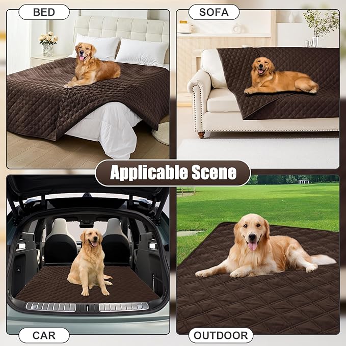 Smiry Waterproof Dog Blanket, Reversible Dog Bed Cover Pet Blanket, Soft Pet Couch Covers for Sofa Washable, Bed Couch Sofa Furniture Protector for Puppy Cat Kids (40"x70", Chocolate/Chocolate)