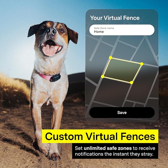 New Fi Mini GPS Tracker for Dogs, Cats, Small Pets –
Universal Collar, Lightweight, Virtual Fences, Escape Alerts, Step & Health Tracking, Waterproof – 6-Month Membership Included