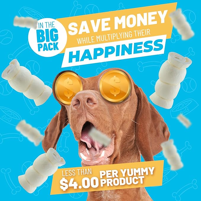 Sitka Farms Beef Cheek ROLL Natural 5-6 Inch (10 Count) Extra Thick Dog Chew Bones No Rawhide Sourced from Free Range Grass Fed/Healthy Teeth and Gums for Small Medium and Large Dogs