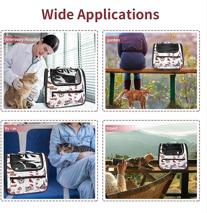 Airline Approved Soft Sided Pet Carrier, Witch Hat Broom Skull Lollipops Eyes Bones 3 Pet Travel Bag for Cats & Dogs, Durable, Breathable Pet Travel Bag for Airplane, Car & Train