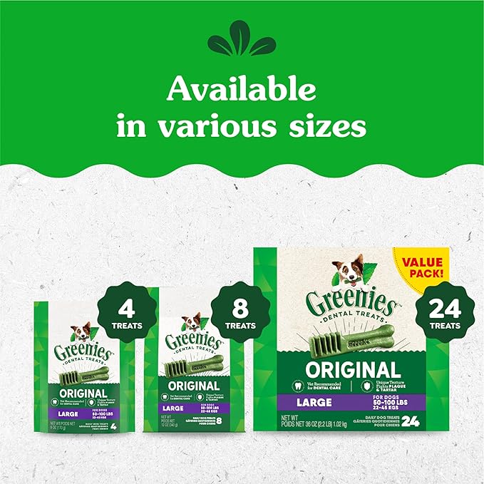 Greenies Original Large Dental Dog Treats, 27 oz. Pack (17 Treats)