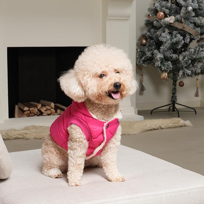 Lining Extra Warm Dog Hoodie in Winter for Large Dogs Jacket Pet Coats with Hooded Pink XXL