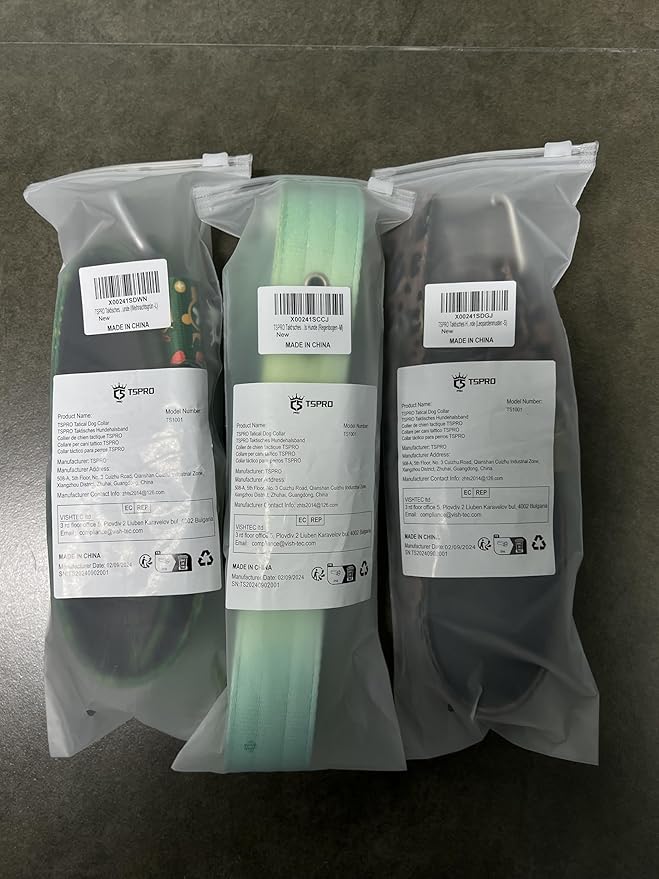 TSPRO Tactical Dog Collar 1.5 Inch Wide Thick Dog Collars with Heavy Duty Metal Buckle, Durable, Strong, Adjustable for Medium to Large Dogs (Halloween Purple L)