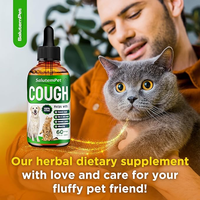 Kennel Cough Medicine for Dogs and Cat - Kennel Cough Treatment for Dogs - Herbal Supplement Liquid for Pet - 2 Oz