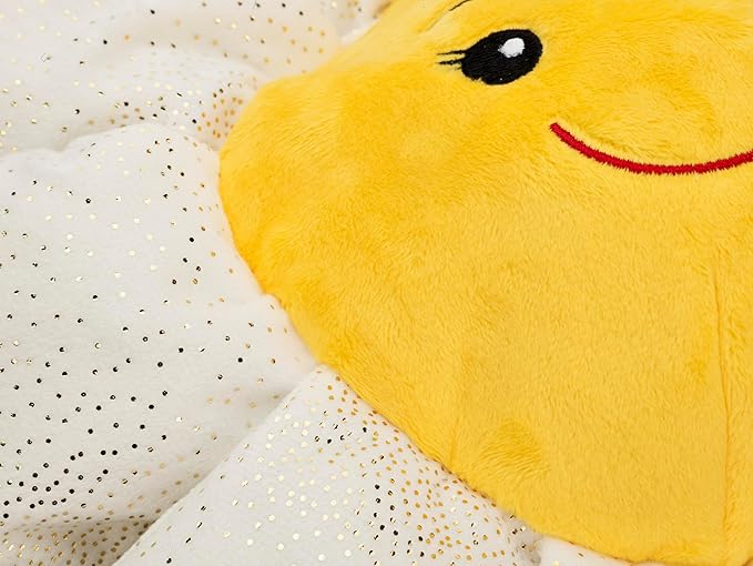 Flourish Pets 3 in 1 Multi-Layer Chew Toy for Active Dogs | Non-Toxic BPA Free Double Stitched Soft Fabric Exterior Dog Toys | Long-Lasting Dog Plush Toys - Small White Daisy 13"