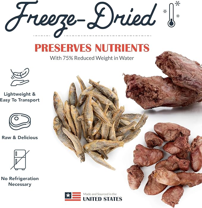 Flourish Pets Freeze Dried Raw Pet Treats for Dogs (Chicken Hearts, Minnows, and Chicken Necks, Variety Pack)