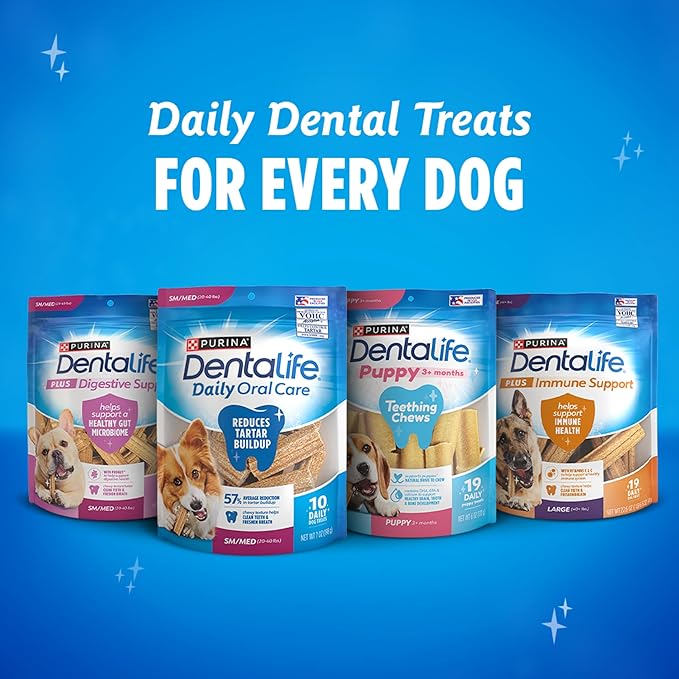 DentaLife Daily Oral Care Dog Treats for Small and Medium Dogs, Chewy Dental Treat to Freshen Breath and Fight Tartar, Chicken Flavor, 28.5 oz., 40 Chews - 40 ct. Pouch