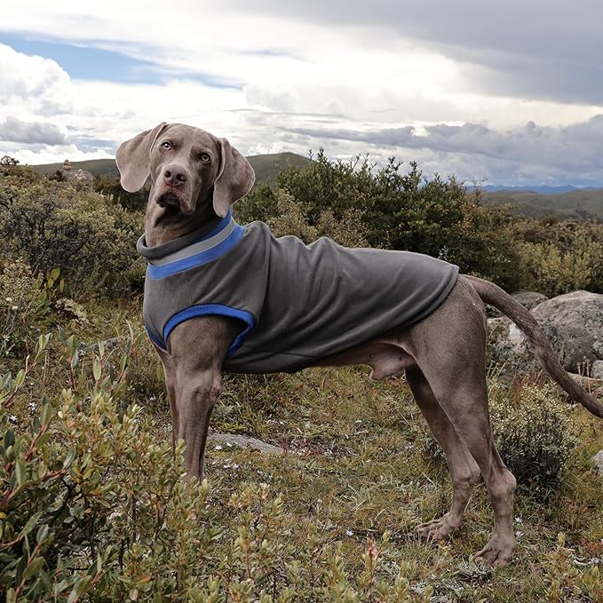 Lelepet Fleece Dog Sweater Zip Up Dog Fleece Jacket Reflective Warm Sweatshirt for Cold Weather Soft & Lightweight Pet Sweater Vest for Puppy Small Medium Large Dogs(XS-3XL)