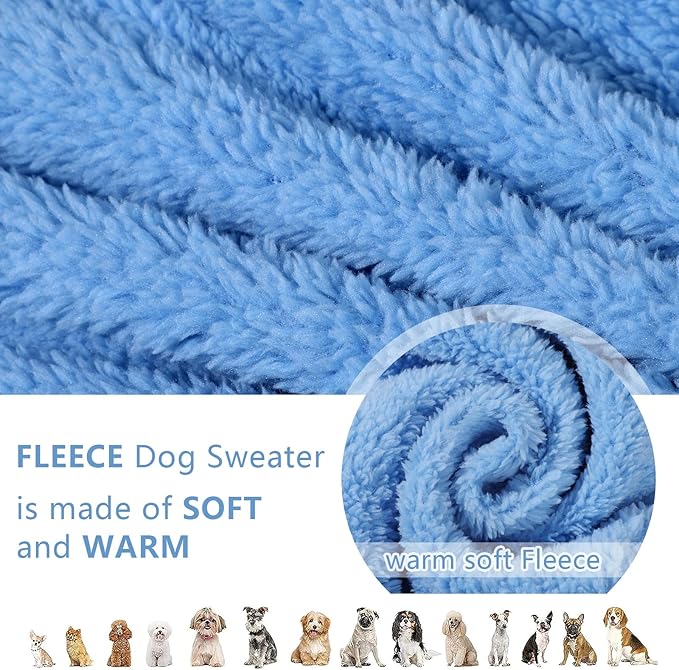 Dog Sweater Dog Winter Clothes for Small Dogs Boy Girl Pet Hoodies Puppy Cold Weather Coats Fall Doggie Sweatshirt for Chihuahua Yorkie Cat Sweater Costumes (Blue, Medium)