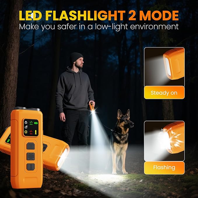 Dog Bark Deterrent Devices, Rechargeable Anti Barking Device for Dogs, Dog Training Tools to Stop Bad Behaviors, Compact Bark Control for Dogs, Up to 32 Ft Range Dog Barking Silencer, Easy to Carry