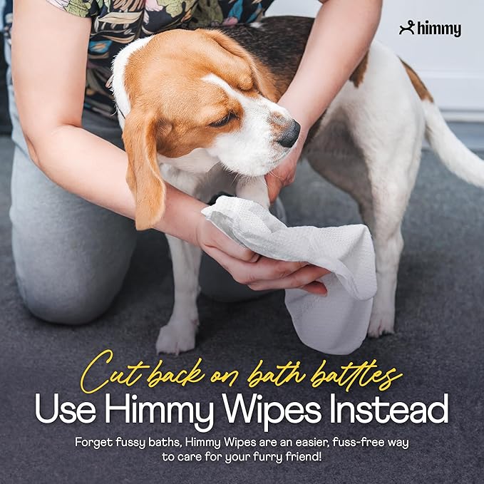 Himmy Large Pet Wipes for Dogs and Cats - 12" x 18" Bath Wipes for Cleaning, Deodorizing, Conditioning, Anti-Itch Grooming, Wet Dog Wipes for Paws, Butt, Ear, Eye, Face, Body Lavender