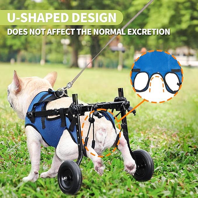 Pet Wheelchair Dog Leg Brace and Hip Support, Wheelchair for Back Legs,Adjustable Pet Cart,Assist a paralyzed pet get Back on its feet,Support Leg Brace and Hip (Extra Small)