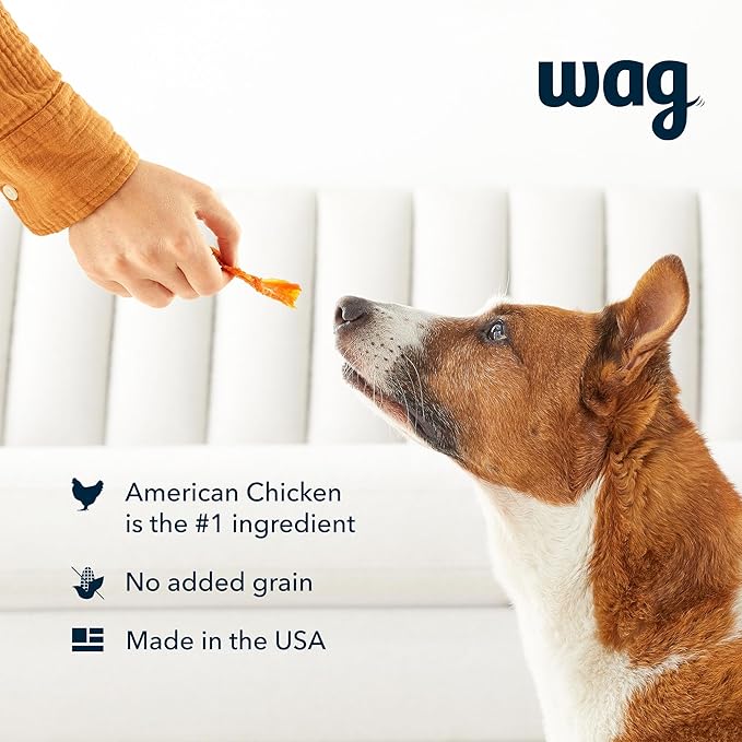 Amazon Brand - Wag Soft & Tender American Jerky Dog Treats – Chicken Recipe (6 oz)