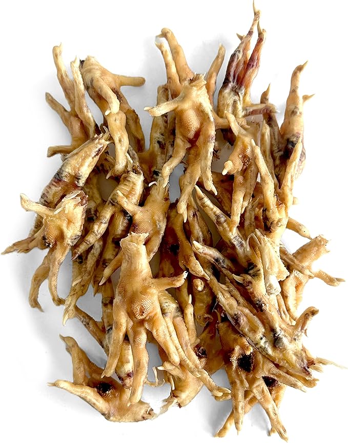 Chicken Feet Dog Treats, Raised & Made in USA (60-Pack), Dehydrated Chicken Feet, All Natural Dog Chews & Snacks