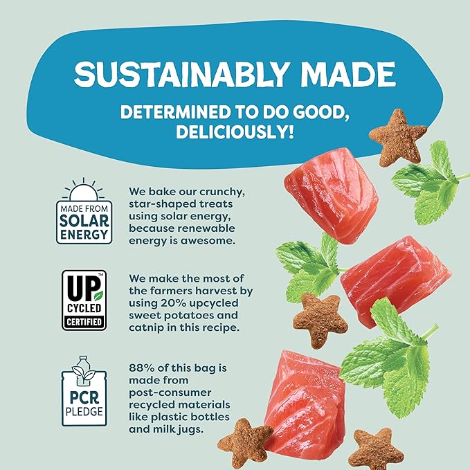 Shameless Pets Crunchy Cat Treats - Catnip Treats for Cats with Digestive Support, Kitten Treats with Real Ingredients, Natural & Healthy Flavored Feline Snacks - Catnip N Chill Tuna, 12 oz