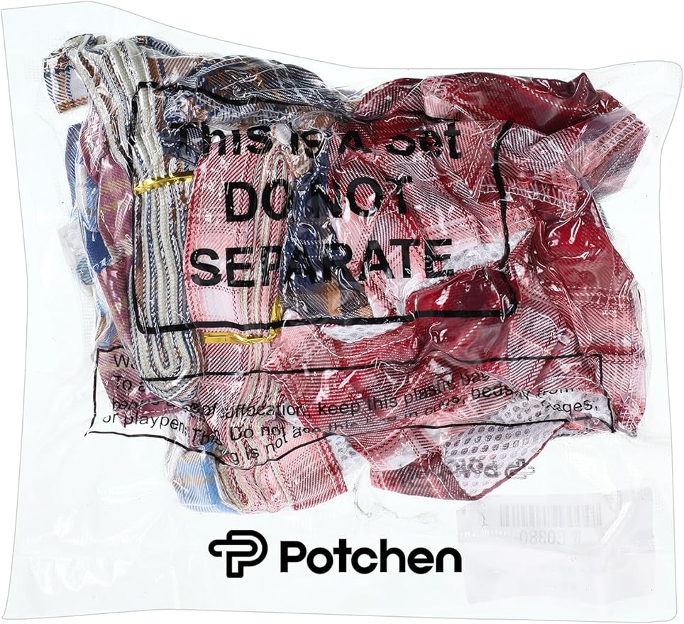 4 Pcs Cute Plaid Dog Dress Set with Bow Tie Harness & Leash for Small Dogs, Puppy Clothes for Girls Summer Outfits(S,Dark Color)