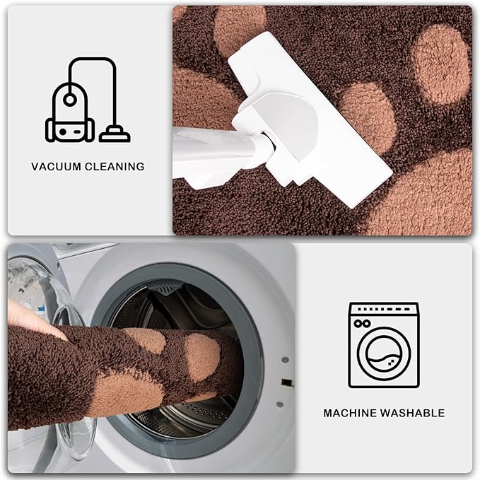 PURRUGS Dirt Trapping Door Mat 24" x 35.5", Non-Skid/Slip Machine Washable Microfiber Entryway Rug, Dog Doormat, Super Absorbent Welcome Mat for Muddy Wet Shoes and Paws, Brown