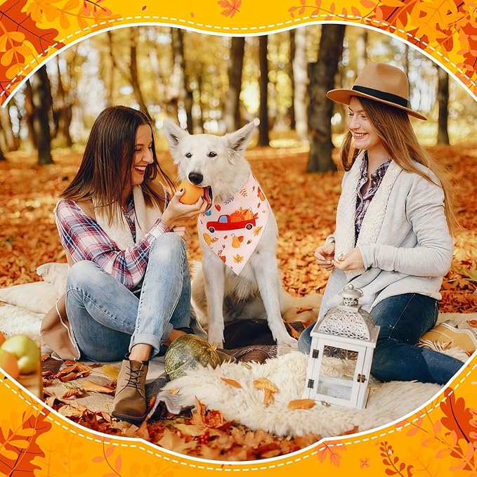Geyoga 240 Pcs Halloween Dog Bandanas Bulk Thanksgiving Pet Bandanas Adjustable Fall Triangle Dog Grooming Scarf Bibs Kerchief for Small Medium Large Cats Pet Costume A(Thanksgiving)