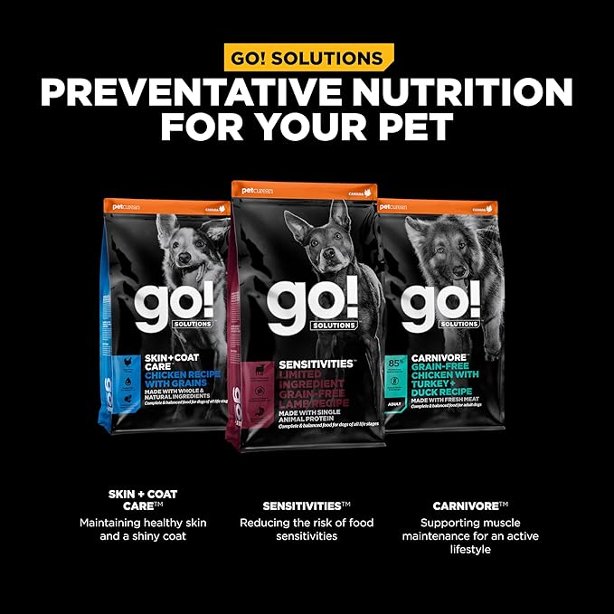Go! Solutions Sensitivities Limited Ingredients, Grain-Free Dry Dog Food, Lamb Recipe for Sensitive Stomach, 22 lb Bag