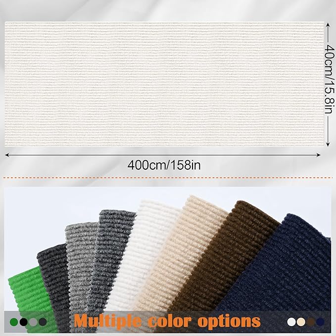 Cat Scratch Furniture Protector - 158" x 15.8" Trimmable Self-Adhesive Cats Claws Scratch Pads, DIY Cat Climbing Couch Protector for Scratch Post Cat Tree Replacement Indoor (Cream White)